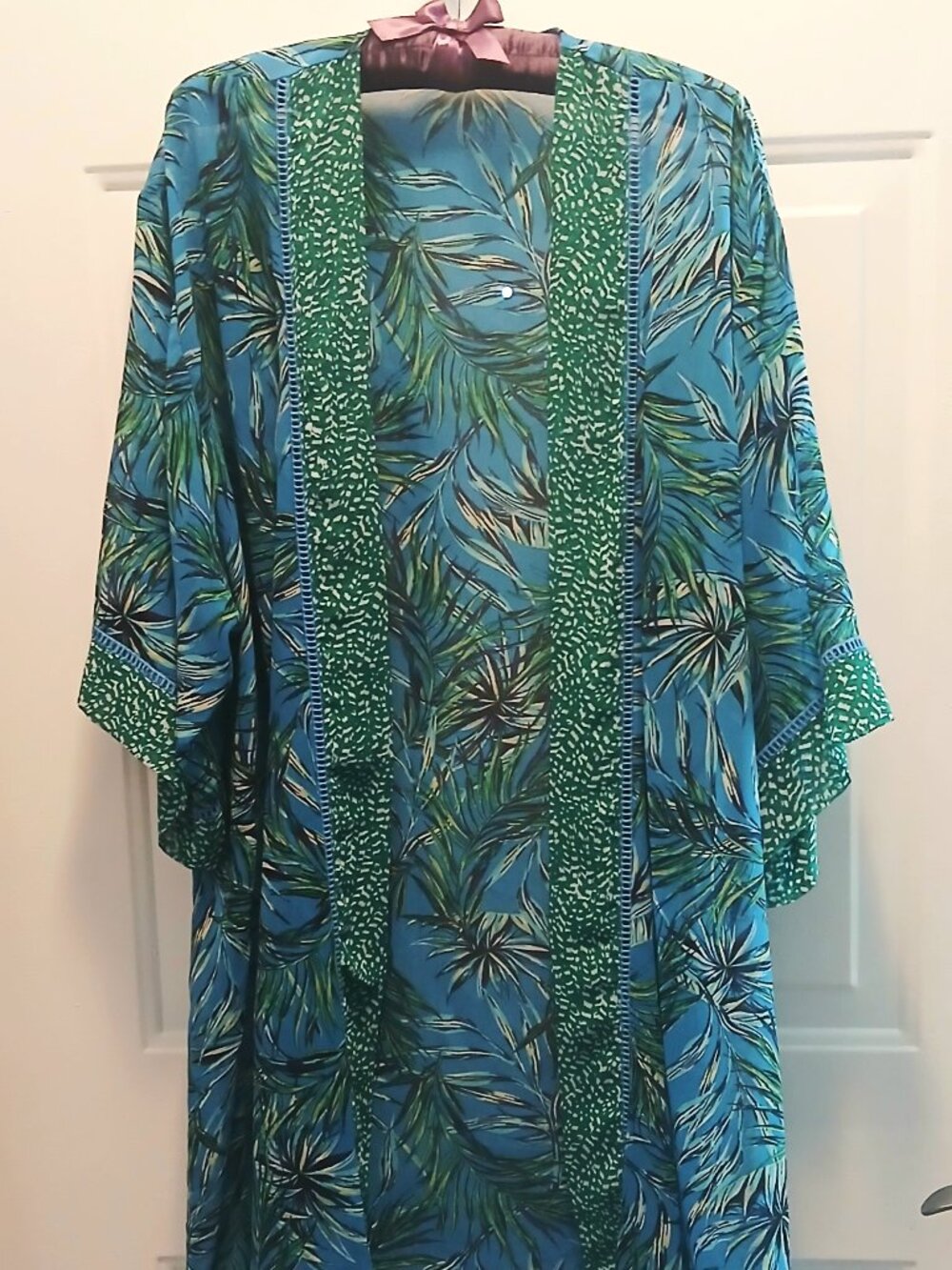 Sheer Floral Open Front Blouse